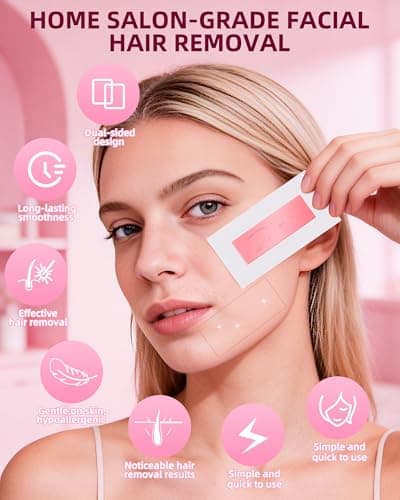 eodaimia 48pcs Wax Strips For Face, 48 Facial Wax Strips For Women, Waxing Kit For Women's Face, Eyebrow, Lip, Chest, Body & 4 Calming Oil Wipes, Face Waxing Strips For All Skin Types - Thumbnail 5
