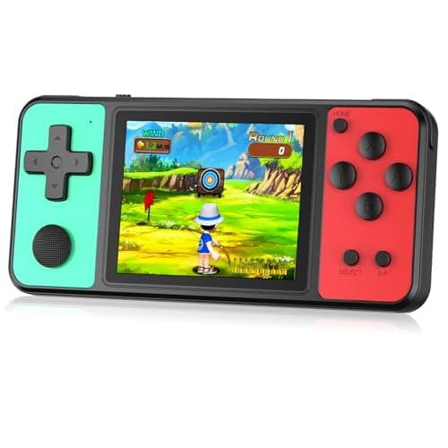 KAVOYI 32 Bit Handheld Games for Kids Built-in 139 Retro Video Games,3.0" IPS Screen Rechargeable Portable Arcade Gaming Player,Electronic Travel Toys for Boys Girls Birthday Green-Red - Image 1