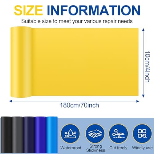 YIKAD Fabric Repair Tape, Self Adhesive Nylon Repair Patch, Waterproof Outdoor Nylon Tape/Patch Kit for Down Jacket Clothing Tent Awnings Boat Cover Couches Yellow 4x70 inch - Thumbnail 2