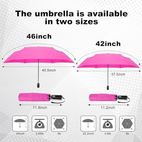 Lejorain Small Umbrella Travel Mini - Foldable Automatic Flat Lightweight Umbrella for Pocket Compact Durable Sturdy Windproof Umbrellas - Thumbnail 3