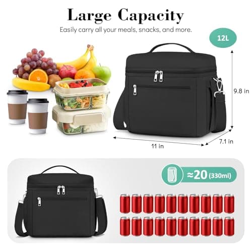 DALINDA Lunch Bag Women,Insulated Lunch Bags Cooler Bag Lunch Box Leak-Proof Lightweight for Picnic,Grocery,Beach,Camping,Travel,Work - Thumbnail 3