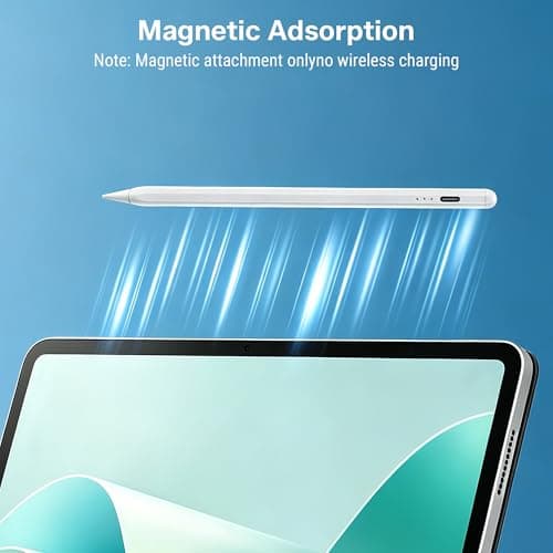 Stylus Pen for iPad 2018-2026, 2X Fast Charge Active Pencil with Tilt Sensitivity & Palm Rejection, iPad 11/10/9/8/7/6/A16, Air M4/M3/M2, Pro M5/M4, Mini 7/6/5 (White) - Thumbnail 6