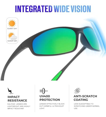 KALIYADI Mens-Sunglasses Polarized Sunglasses-Men Sports: Sport Sun Glasses for Running Cycling Fishing with UV Protection - Thumbnail 3