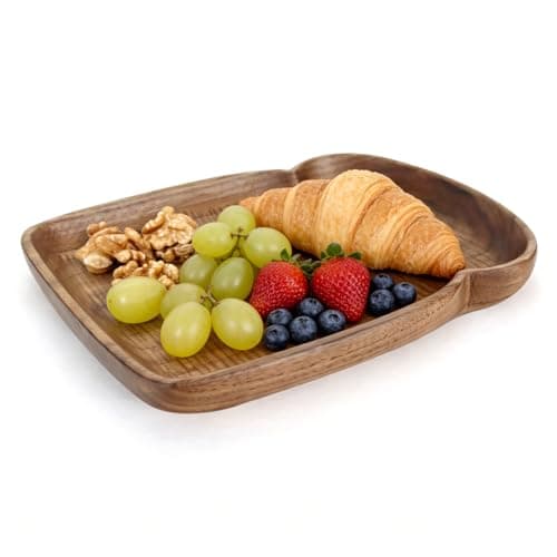 HomeHand Hand-Carved Walnut Wood Tabletop Accent, Decorative Wooden Serving Piece with Natural Grain for Table Styling and Display - Image 1