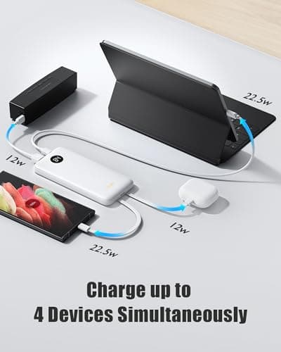 Qecvec 10000mAh Portable Charger 2 Pack, Cell Phone Portable Power Banks, 22.5W Fast Charging Battery Pack, Slim Travel Power Bank for iPhone, Galaxy S24/S23, Android Devices – Black - Thumbnail 3
