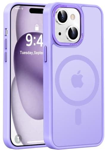 Newfuture Magnetic for iPhone 15 Case [Compatible with Magsafe] [Military Grade Drop Protection] Translucent Matte Anti-Fingerprint Shockproof Phone Case for iPhone 15 6.1 inch, Lilac Purple - Image 1