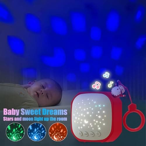 White Noise Sound Machine Baby with Star Projector | Portable Sound Music Soother for Kids & Infants | Perfect Baby Gifts for Christmas Themed Holiday Decor, Car, Travel (Santa Claus) - Thumbnail 2