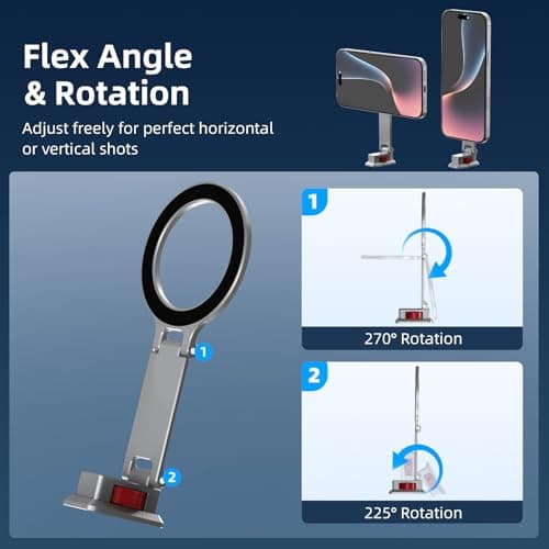 BRDRC Cold Shoe Phone Mount with Arca Port, Tripod Mount for MagSafe Magnetic Hot Shoe Adapter with 1/4" Screw Hole for DJI Ronin Samsung Canon Nikon DSLR Photography Accessories - Thumbnail 4