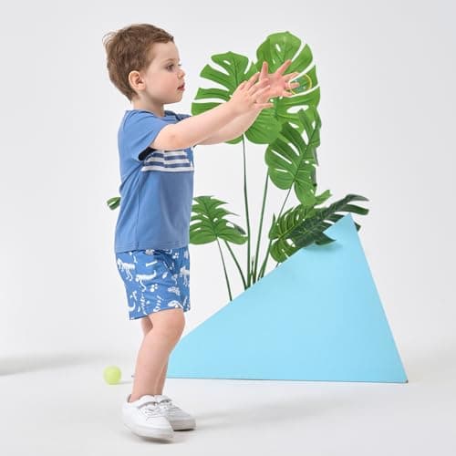 JiuBreeze Toddler Baby Boy Clothes Boys Summer Outfits T-shirt Boy Shorts Set 18 Months-4T (Navy Blue, 2-3T) - Thumbnail 4