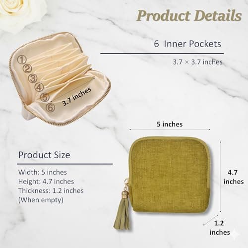 Small Travel Jewelry Case, Soft Velvet Organizer Pouch for Bangle, Bracelets, Large Earrings, Beaded necklace, Anti-Scratch & Portable Jewelry Bag Holder for Travel & Everyday Use (Olive Green) - Thumbnail 3
