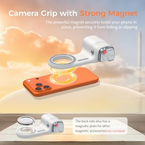 COMITOK Phone Camera Grip MOCA ARCO for Video Recording with Thumb Rest Area Design for iPhone Pro Max, with Enhanced Phone Mount & Detachable Remote for Easy Shooting, Video Call, Support iOS17/18/26 - Thumbnail 6