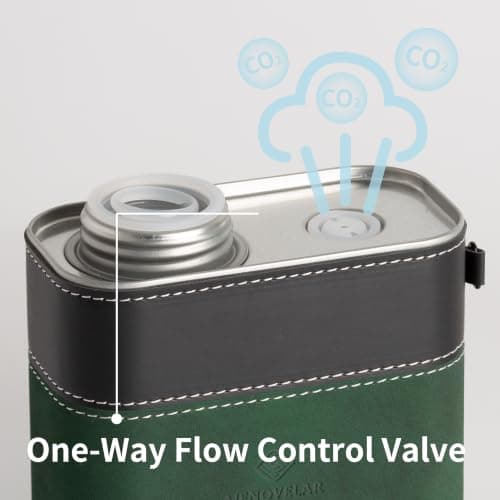 menovelar Coffee Canister with One-Way Valve, 6oz Portable Camping Coffee Container, Airtight Tinplate Jar with PU Leather Sleeve for Travel Hiking(dark green) - Thumbnail 4