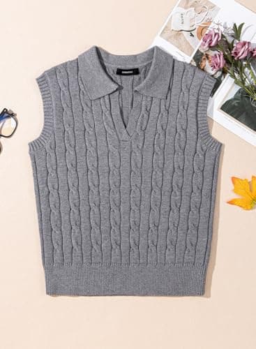 Dokotoo Summer Cute Tops for Women Oversized Cropped Sweaters Business Casual Drop Shoulder Floral Ladies Clothes Crewneck 2026 Trendy Soft Knit Tops Shirts Blouses Yellow Cream - Thumbnail 6