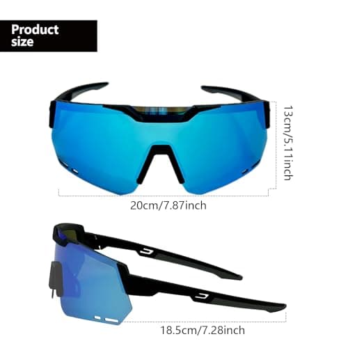 ActHose TR90 Polarized Sports Sunglasses for Men Women, UV400 Protection Lightweight Cycling Glasses for Outdoor Sports Fishing Running Baseball Softball - Thumbnail 4