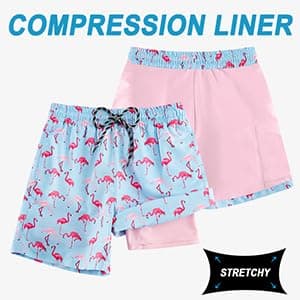 Cozople Little Boys Swim Trunks with Stretchy Boxer Brief Liner Bathing Suit Funny Clownfish Swimming Shorts Summer UPF Quick Dry Black Boardshorts for Beachwear Swimwear Size 4t - Thumbnail 3