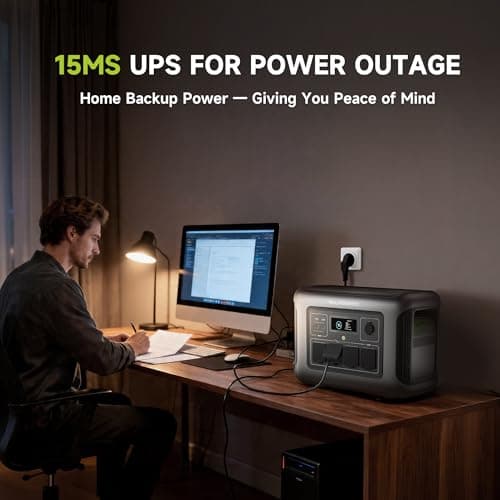 ALLPOWERS Portable Power Station R1500 LITE,1056Wh LiFePO4 (LFP) Battery,Solar Generator (Solar Panels Optional),1600W AC/100W USB-C Output for Outdoor Camping,Travel,Hunting,and Power Outages - Thumbnail 4