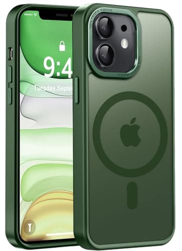 Newfuture Designed for iPhone 11 Case with Strong Magnetic [13 FT Military Drop Protection] [Compatible with Magsafe] Slim Translucent Matte Shockproof with Anti-Fingerprint Phone Case, Dark Green