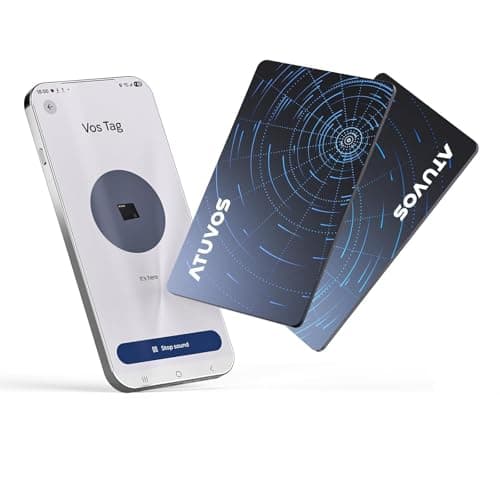 ATUVOS Air-Tag Wallet Tracker Card Ultra Slim 1.6mm for Android & iOS, Dual System Rechargeable Item Locator Works with Google Find Hub or Apple Find My APP for Luggage, Suitcase, Passport, 2 Pack