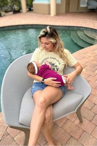 Breastfeeding Shirts for Women Nursing Shirts for Breastfeeding Hidden Zipper Maternity Tops Apricot - Thumbnail 3