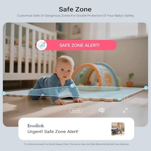 Envilink Upgrade Smart 1080P WiFi Baby Camera with APP, Video Baby Monitor with Camera and Audio, Cry Detection, Sleep Report, Night Vision, 2-Way Talk, 8 Lullabies Cloud Storage, Share to Family - Thumbnail 6
