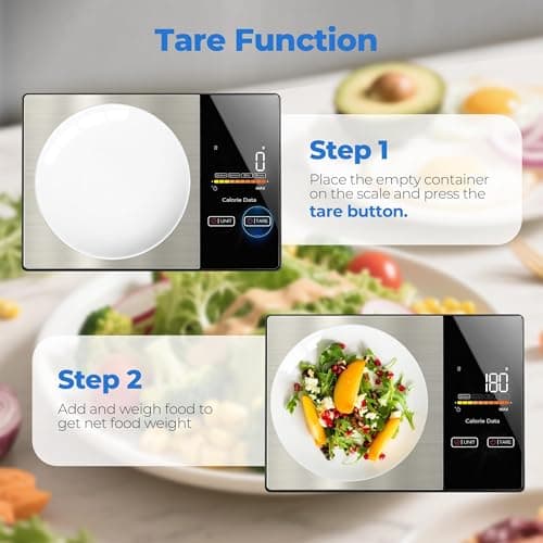 WARMKEY Smart Nutrition Food Scale with App - 1g Precision Digital Kitchen Scale, Tracks Calories & 24 Nutrients, Macros, Fat & Protein for Keto, Fitness & Meal Prep, 11lb/5kg with Tare Function - Thumbnail 4