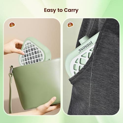 JODSONE 6000RPM Mini Nail Dust Collector Powerful Suction Portable PocketSized Nail Salon with 30 Filters Green - Thumbnail 3