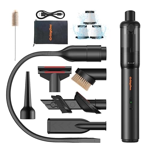 GrittyOne Car Vacuum Portable Cordless,25,000Pa Handheld Vacuum Cordless,70-Min Extra-Long Battery Life,Fantastic Suction, HEPA Filters, Maneuverable, Versatile Crevice Tools,for Car and Home, Black - Image 1