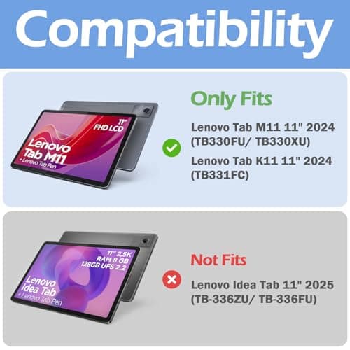 ProCase Smart Case for Lenovo Tab M11/Tab K11 LTE 11" 2024 TB330FU with Pen Holder, Slim Stand Tri-Fold Hard Shell Protective Tablet Cover Translucent Back Case Support Auto Wake/Sleep -Black - Thumbnail 2