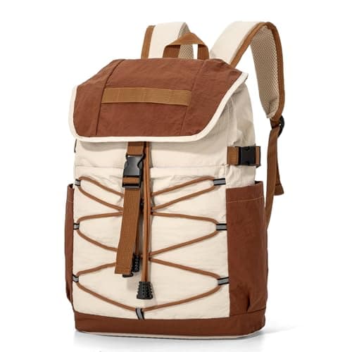 Kabibin Travel Backpack for Women Men, 15L Lightweight Laptop Daypack with Multiple Pockets for Tourist, Daily College Bookbag for School, Casual Packable Bagpack for Hiking (Khaki) - Image 1