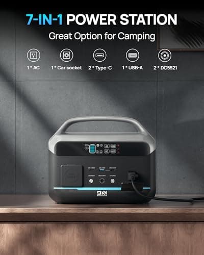 Daran portable station 600W(peak 1200W)with 100w solar panel,576Wh Small Lightweight Portable generator,100w usb-c pd output,1hr fast charging,1 AC Outlet,power bank for camping,spring outdoor use - Thumbnail 6