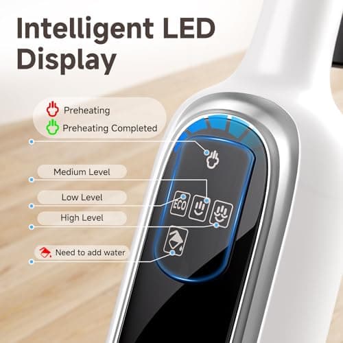 12-in-1 Steam Mop, Detachable Handheld Steam Cleaner for Home, 23FT Cord, 3 Steam Modes & LED Display, Steam Mops for Floor Cleaning, Bathroom, Windows, Sofas, Clothes, Tile Grout, Carpets, Furniture - Thumbnail 4