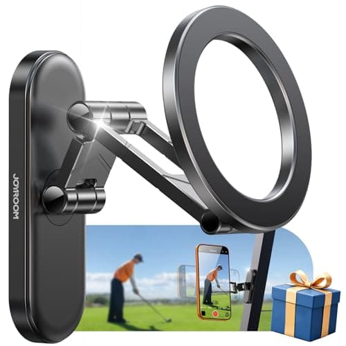 JOYROOM Upgraded Magnetic Golf Cart Phone Holder, [Tri-fold+All Metal] Magsafe Phone Holder Compatible with MagSafe iPhone 17 16 15 14 13 12 Fits EZGO Club Car Yamaha Icon Golf Cart Accessories Gifts - Image 1