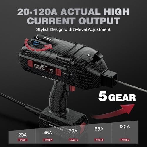 ARCCAPTAIN Stylish Handheld Welder, 110V Portable Welding Machine with IGBT Inverter, 120A Stick Welder with Auto Darkening Goggles and Upgraded Ground Clamp, Fits for 3/32"-1/8" Welding Rods - Thumbnail 3