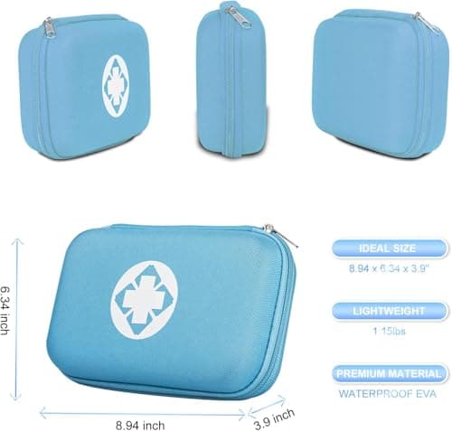 276PCS Small Travel First Aid Kit Supplies for Business, First Aid Kits Backpacking Essentials Items Trauma First Aid Survival Kits for Home Outdoor Adventure, Blue AMORNING - Thumbnail 3