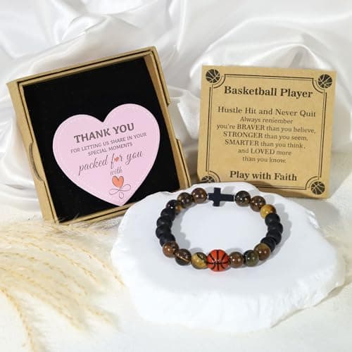 BAYLAY Basketball Gifts for Boys 8-12 12-16 Basketball Bracelets Easter Basket Stuffers Accessories Stuff Valentines Gift for Boys Stocking Stuffers Basketbal Senior Night Gifts for Boy - Thumbnail 5