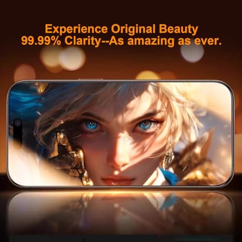 OneFish Privacy Screen Protector for iPhone 15 Pro Max, Full Edge Coverage 6.7" 15 Pro Max, Bubble Free, Easy Installation, Auto Dust-Elimination, 2 Pack - Thumbnail 6