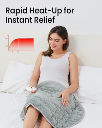 immtree Weighted Heating Pad for Period Cramps, 7lbs XXXL Size(29x24) with Fast Heat Technology, Heated Blankets for Adults, Deeper Pain Relief for Back, Shoulder and Knee - Thumbnail 6