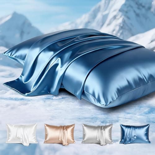 Avolare 2 Pack Silky Cooling Pillow Cases, Arc-Chill 3.0 Pillow Cases King Size for Hot Sleepers, Gentle on Hair and Skin, Zipper Cooling Pillow Cover, Machine Washable, (Royal Blue) - Image 1