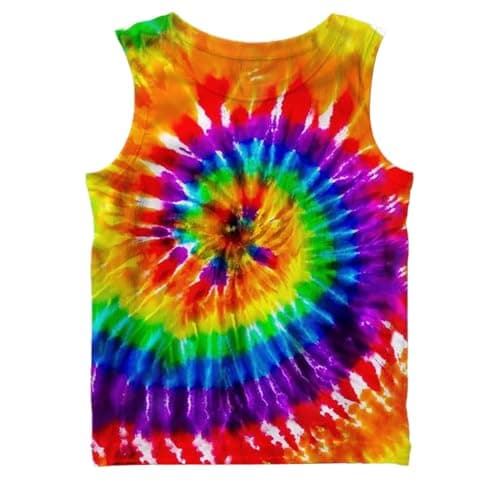 Kids Tie Dye Tank Tops Boys Girls Sleeveless Shirt Toddler Boys Tank Tops Rainbow Tie Dye Shirt Summer Casual Outfits - Image 1