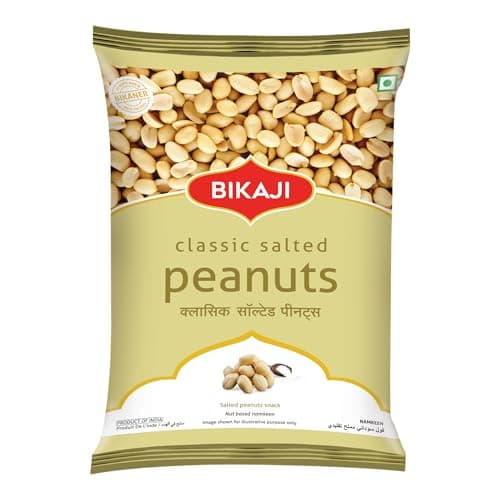 Bikaji Classic Salted Peanuts 7.05 oz (200g), Bite-Sized Indian Snack, Crunchy and Salty, Party Mix, Bar Snacks, Anytime Munching, Vegetarian, Ready-to-Eat