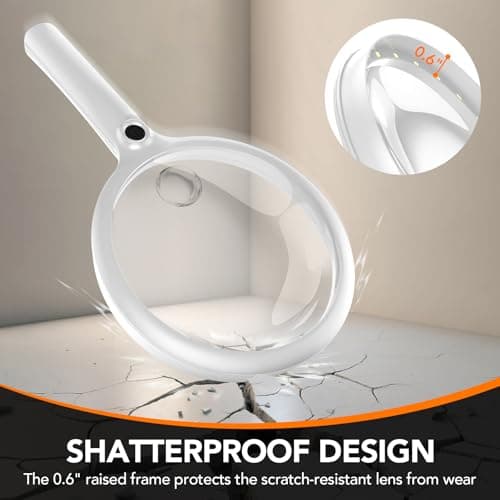 2000mAh Rechargeable Magnifying Glass with Light, Large Handheld Lighted Magnifier, 24 LEDs, 3 Light Modes, Reading Aid for Seniors & Low Vision (White) - Thumbnail 4