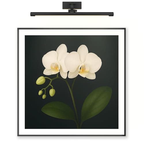 White Orchid Wall Art Print, Minimalist Botanical Decor, 12x12in (30x30cm)