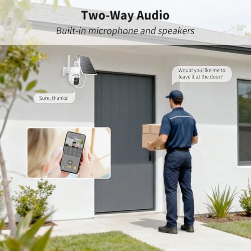 3-Link Solar Security Cameras Wireless Outdoor 2 Packs, Color Night Vision, SD/Cloud Storage, 2-Way Talk, 2.4GHz WiFi, IP65 Waterproof, 360° View - Thumbnail 4