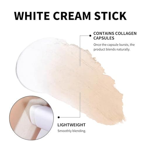 BARVENA Color Changing Foundation Stick with Brush, 1 Fl Oz, Full Coverage Self-Adjusting Makeup for Mature Skin, Gym, Office and Travel Deep Skin Tone - Thumbnail 3