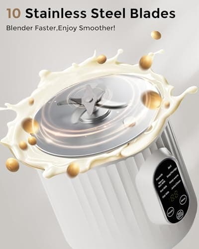 Kuhuz Nut Milk Maker,32oz Automatic Soy Milk Machine For Homemade Almond,Oat,Coconut Plant Based & Non-Dairy Beverages,12H Time Delay,Auto-Clean,Keep Warm,Cream White - Thumbnail 3