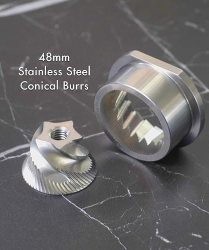 PALICO Aroma Coffee Grinder - 48mm Stainless Steel Conical Burrs, 17 micro-adjustable grind settings, 250g Bean Hopper Capacity, removable burrs & hopper, low RPM motor (Matt Black) - Thumbnail 2