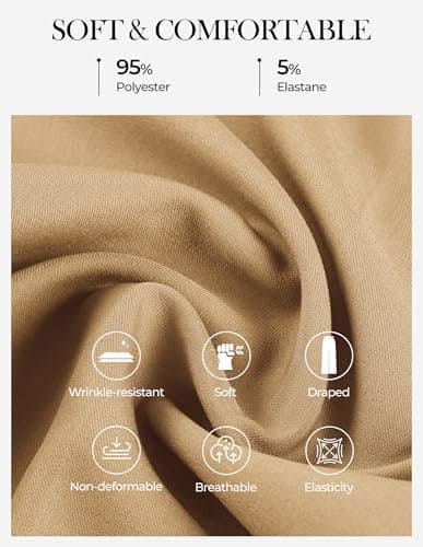 GRACE KARIN Wide Leg Trousers Women 2026 Summer Elastic Waist Comfy Pants Date Night Weekend Getaway Slacks Khaki Medium - Thumbnail 4