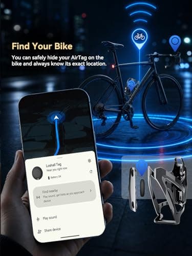 Bike Water Bottle Cage with Built-in Item Finder, Works with Find My App, Hidden Anti-Loss Bicycle Finder, No Extra Tag Needed, Waterproof Bottle Holder for Road Bike MTB E-Bike - Thumbnail 3