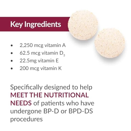 Bariatric Advantage Chewable High ADEK with Iron - for Bariatric Patients - High Potency Vitamin A, D, E & K - Includes B-Vitamins - Chewable Multivitamins - Tropical Fruit - 60 Count - Thumbnail 6