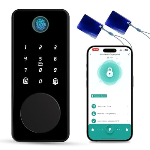 Keyless Entry Door Lock, Biquole Smart Lock with App Control, Fingerprint Door Lock, Electronic Keypad Deadbolt, Auto & One Touch Lock | Digital Smart Door Locks | Easy Installation | IP54 Waterproof - Thumbnail 4